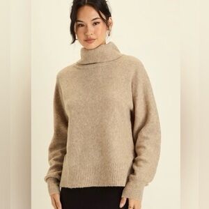 CECE Tan knit turtleneck sweater size XS